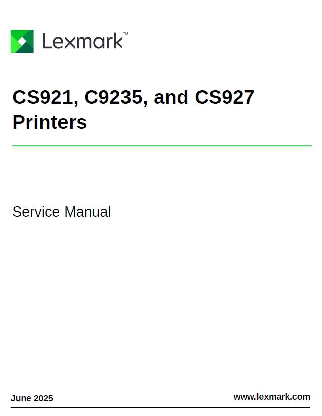 Lexmark CS921/C9235/CS927 Service Manual