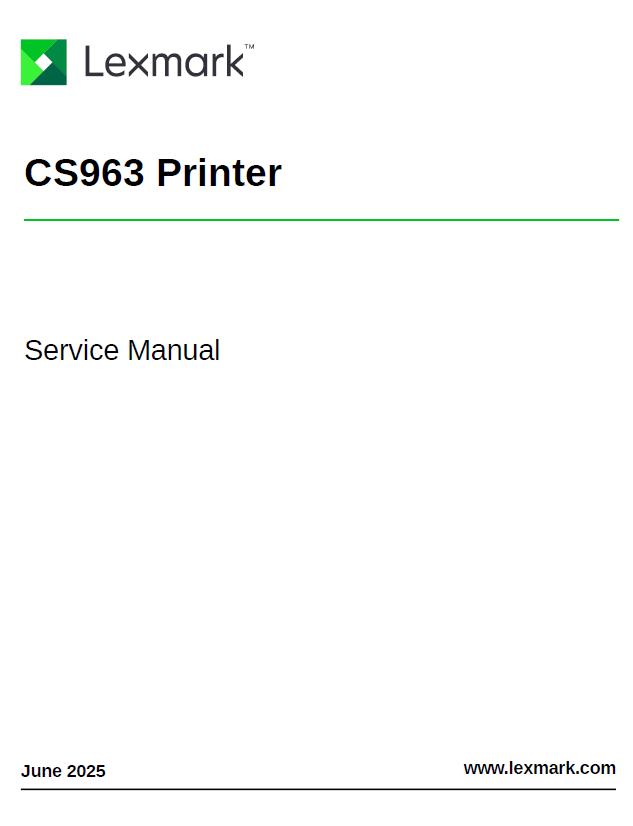 Lexmark CS963e/CS963g Service Manual