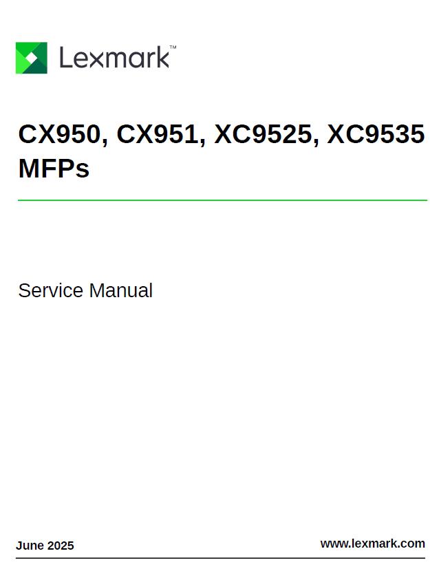 Lexmark CX950/CX951/XC9525/XC9535 MFPs Service Manual
