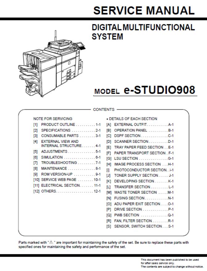 Toshiba e-STUDIO 908 Service Manual