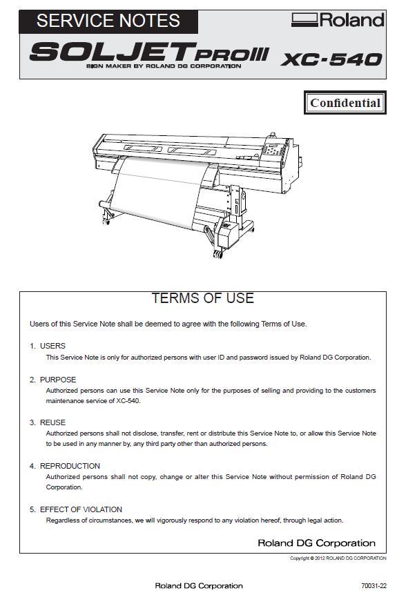Roland XC-540 Service Manual