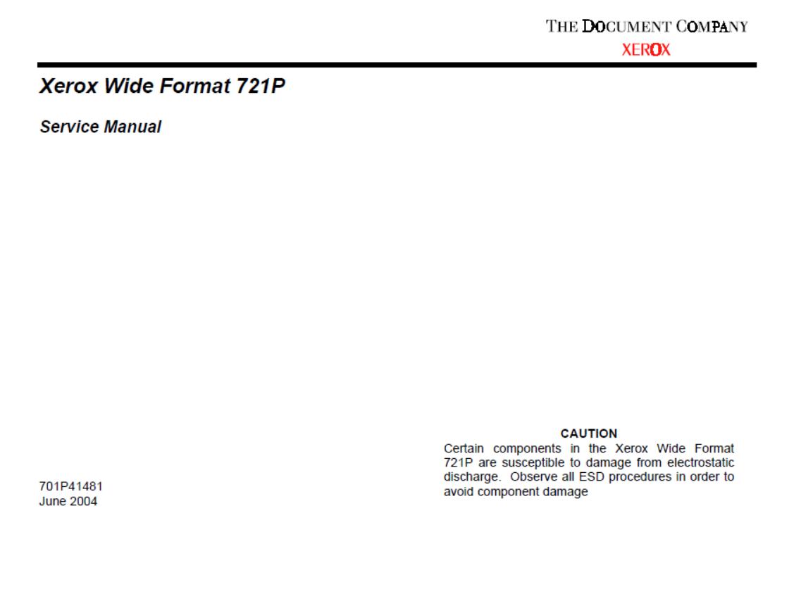 Xerox Wide Format 721P Service Manual