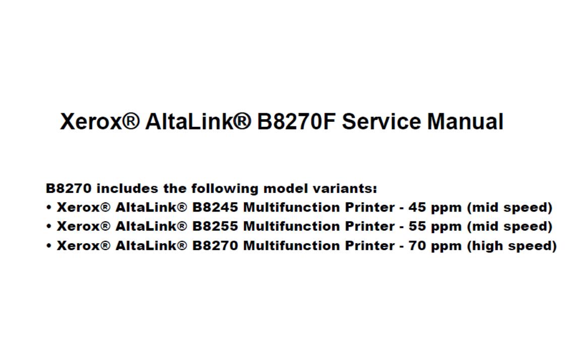 Xerox AltaLink B8245/B8255/B8270 Service Manual