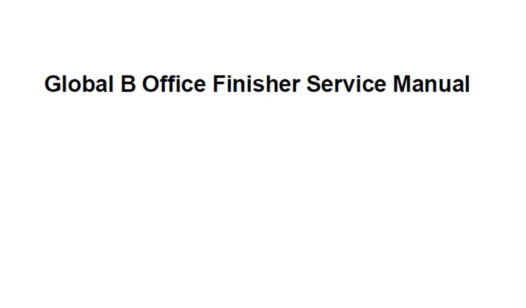 Xerox Global B Integrated Office Finisher Service Manual