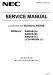 NEC MultiSync X462HB Service Manual